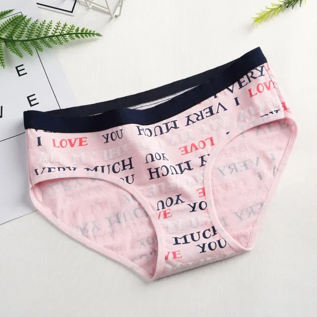 1pcs Women Stripe Briefs Cotton Sexy Panties Underwear Oversize Ladies Cartoon Cute Soft Kawaii Cute Plus Size XL/XXL Panty 20