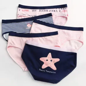 1pcs Women Stripe Briefs Cotton Sexy Panties Underwear Oversize Ladies Cartoon Cute Soft Kawaii Cute Plus Size XL/XXL Panty 20