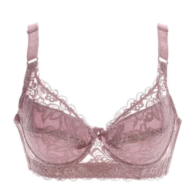 2019 Plus Size 40 90 44 Lace Bras for Women's Bralette crop top bh Underwear Sexy Lingerie Push up Brassiere Girl Minimizer