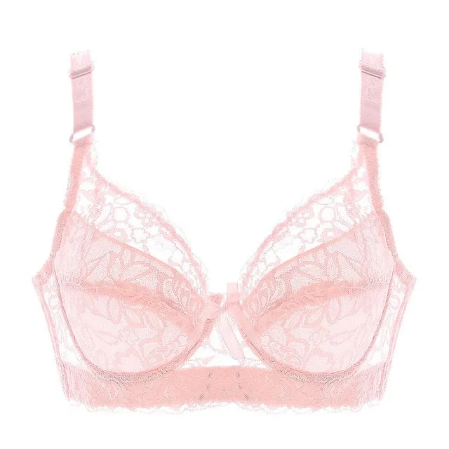 2019 Plus Size 40 90 44 Lace Bras for Women's Bralette crop top bh Underwear Sexy Lingerie Push up Brassiere Girl Minimizer
