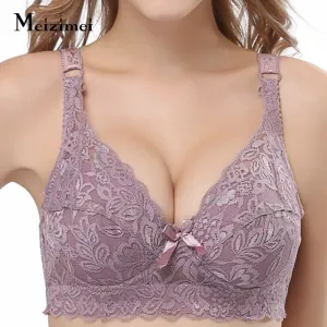 2019 Plus Size 40 90 44 Lace Bras for Women's Bralette crop top bh Underwear Sexy Lingerie Push up Brassiere Girl Minimizer