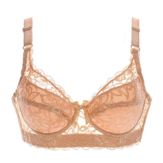 2019 Plus Size 40 90 44 Lace Bras for Women's Bralette crop top bh Underwear Sexy Lingerie Push up Brassiere Girl Minimizer