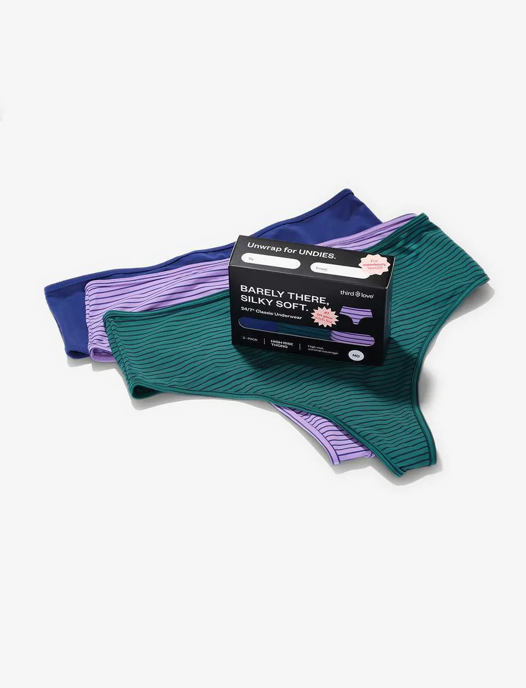 24/7 Classic High Waist Thong 3 Pack Box
