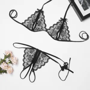 2Pcs Lingerie Set Women Lace Bralettes Sexy Strappy Push Up Bra Panty Set Sexy Lingerie Hot Erotic Underwear Porno Femme Bra Set