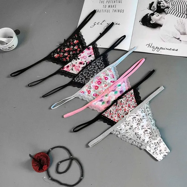 8color Gift full beautiful lace Women's Sexy lingerie Thongs G-string Underwear Panties Briefs Ladies T-back  3pcs/Lot xah11