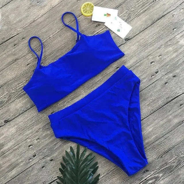 AIUJXK New 2019 Summer Sexy Lingerie Women High Waist Biquini Pink Bra Set Woman Swimwear 2 Piece Swimsuit Underwear Bating Suit