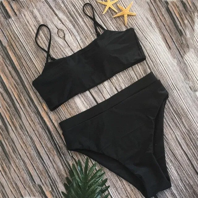 AIUJXK New 2019 Summer Sexy Lingerie Women High Waist Biquini Pink Bra Set Woman Swimwear 2 Piece Swimsuit Underwear Bating Suit