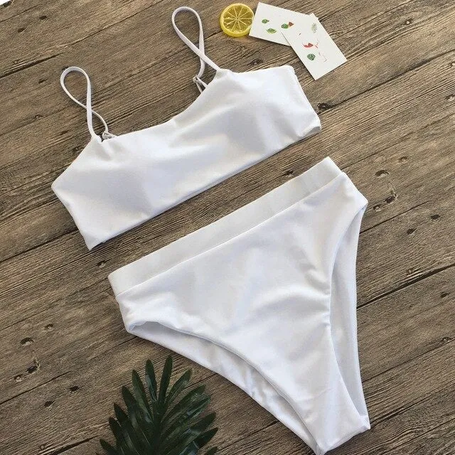 AIUJXK New 2019 Summer Sexy Lingerie Women High Waist Biquini Pink Bra Set Woman Swimwear 2 Piece Swimsuit Underwear Bating Suit
