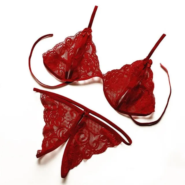 Bras For Women Sexy Lingerie Set Femme Push Up Bra And Panty Set Lace Underwear Bralette Transparent Bra Set Vintage Conjunto Bh