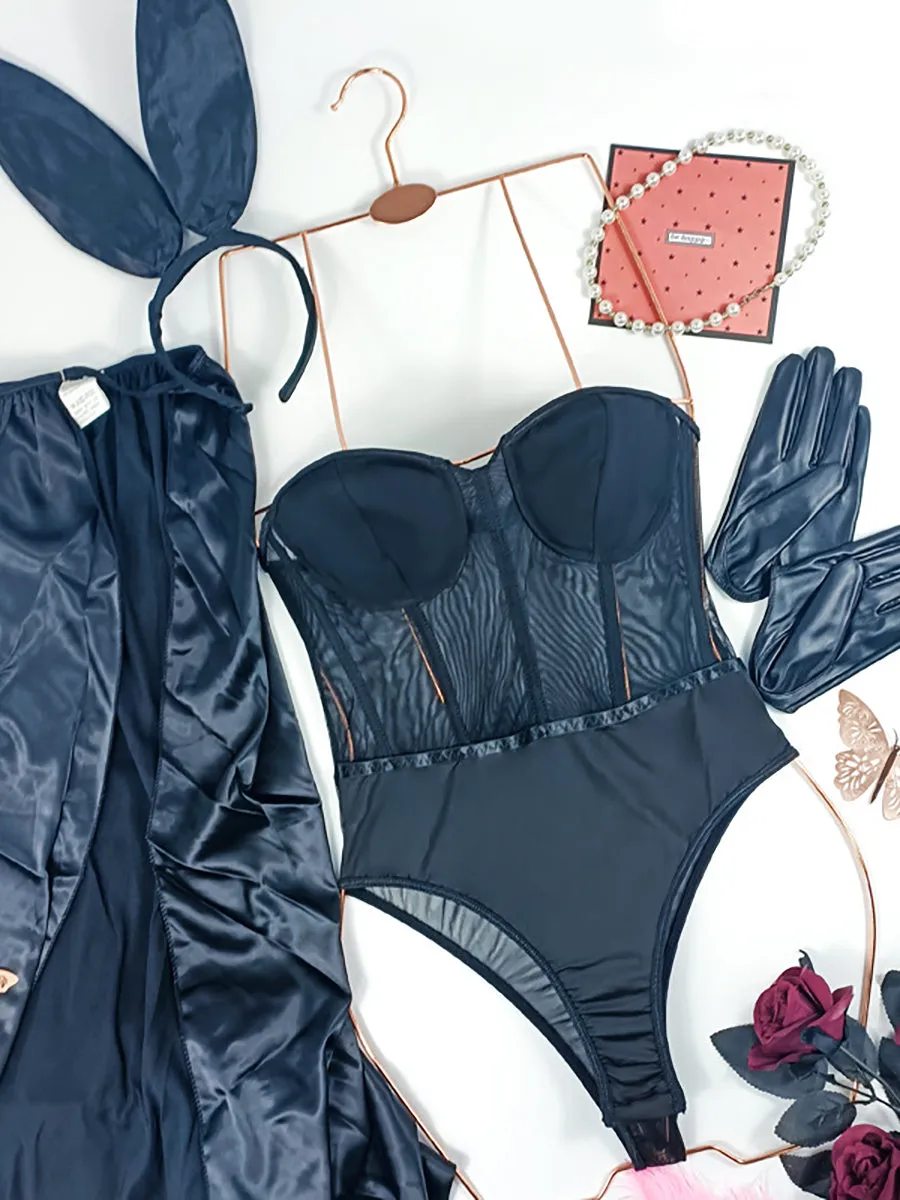Bunny Strapless Bodysuit w/ Cloak