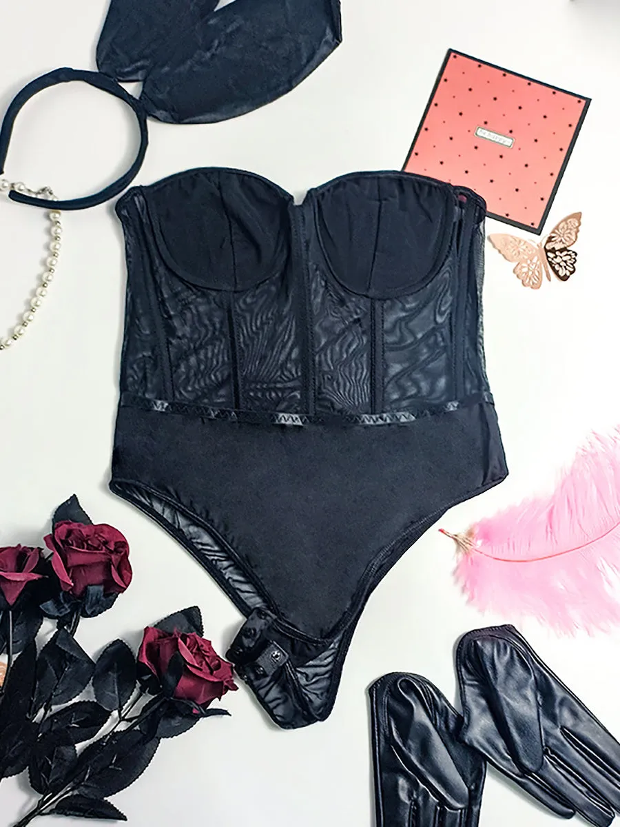 Bunny Strapless Bodysuit w/ Cloak