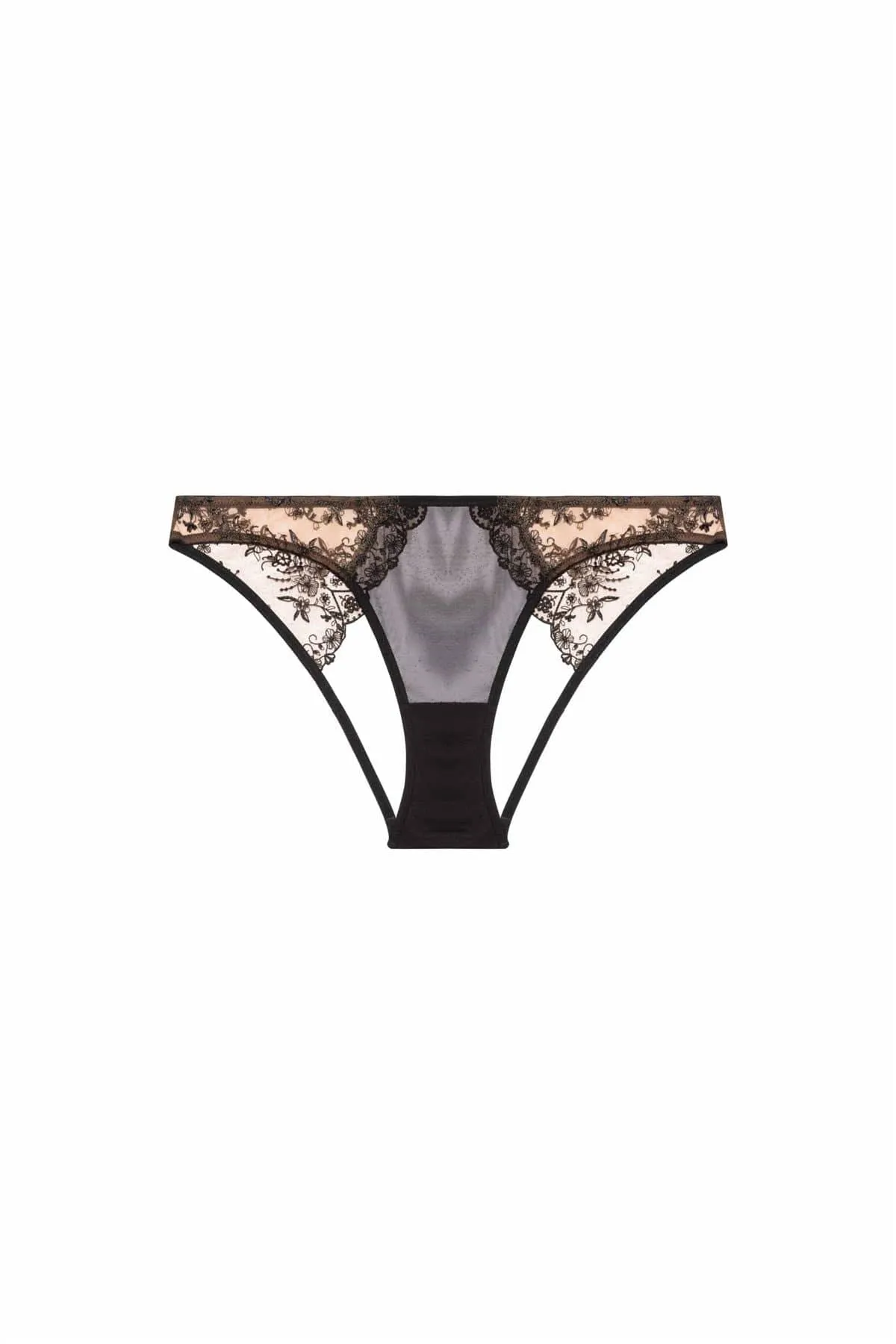 Cassia Black Custom Embroidery Cut Out Brief