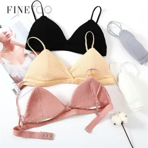 Deep V Wireless Bra French Style Bralette Sexy Lingerie Soft Women Bras Comfortable Cotton Crop Top Girl Brassier 32-38 5 Colors