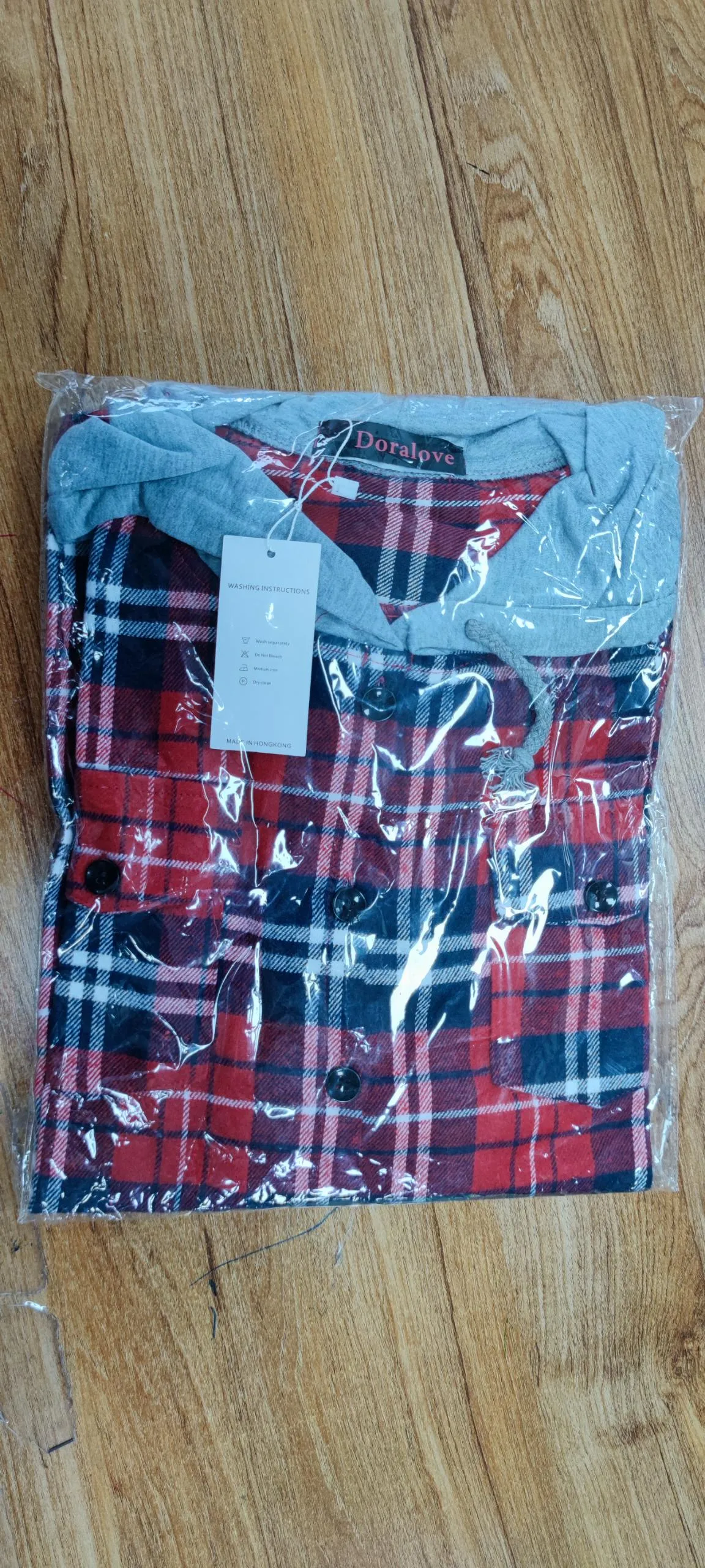Doralove Women's Classic Plaid Cotton Hoodie Shirts
