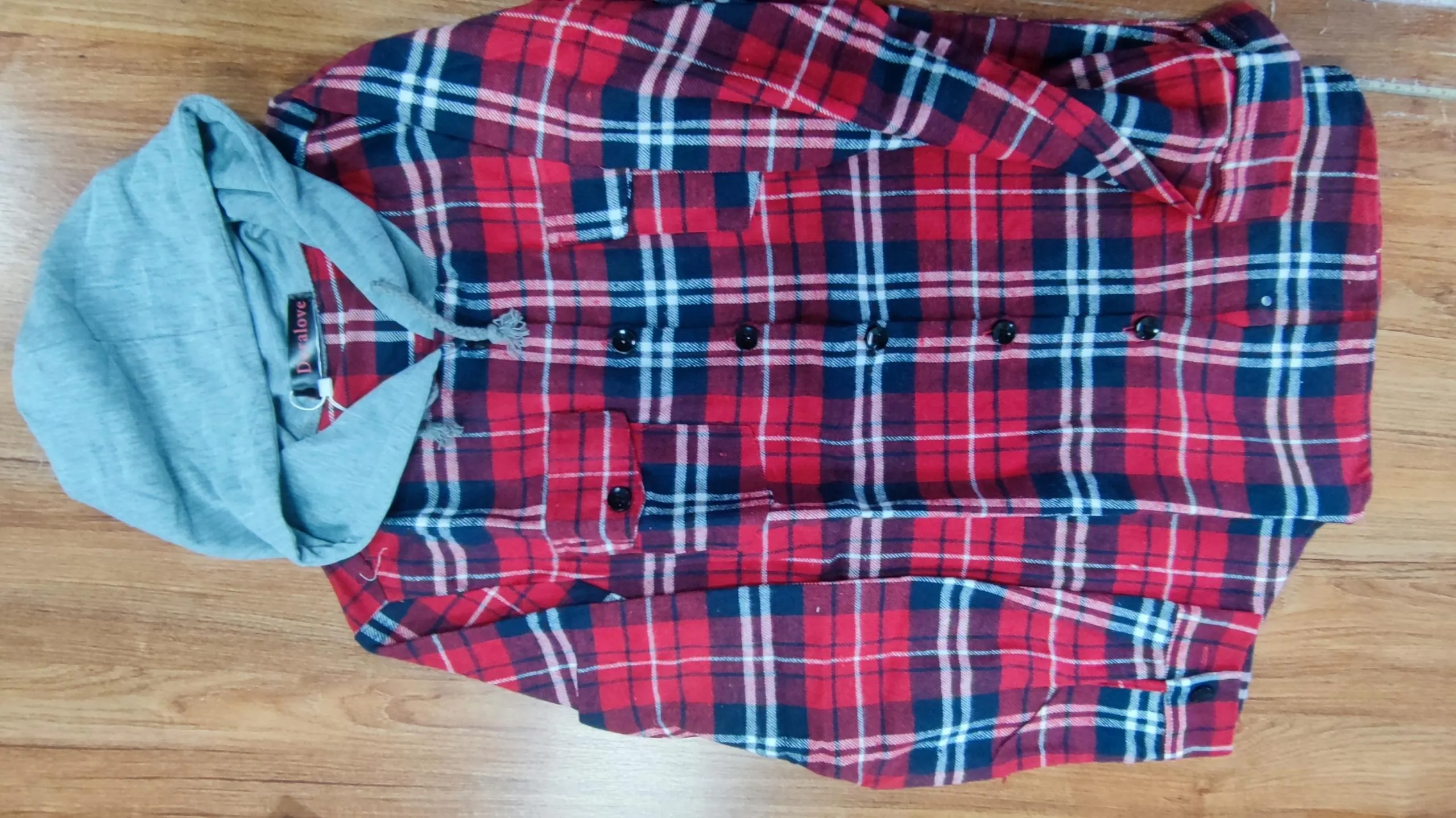 Doralove Women's Classic Plaid Cotton Hoodie Shirts