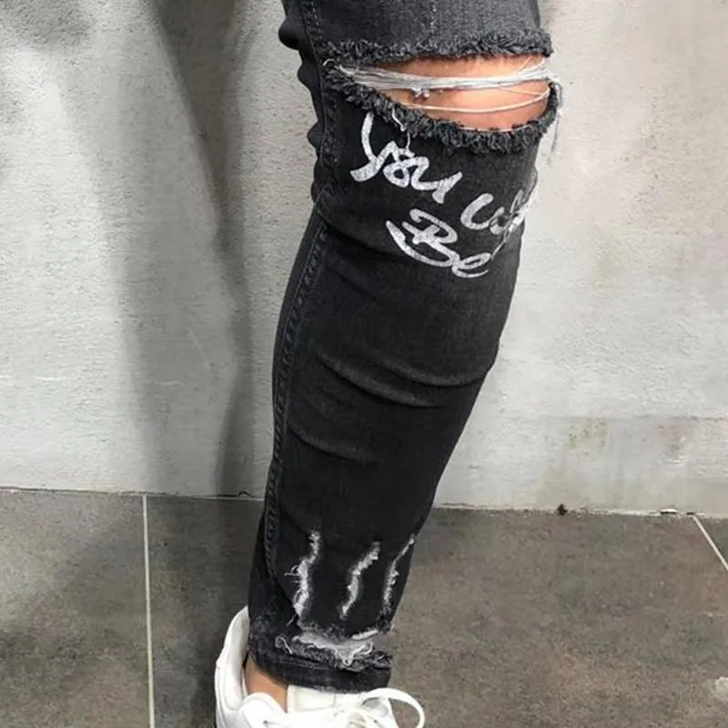 English printed gray pants