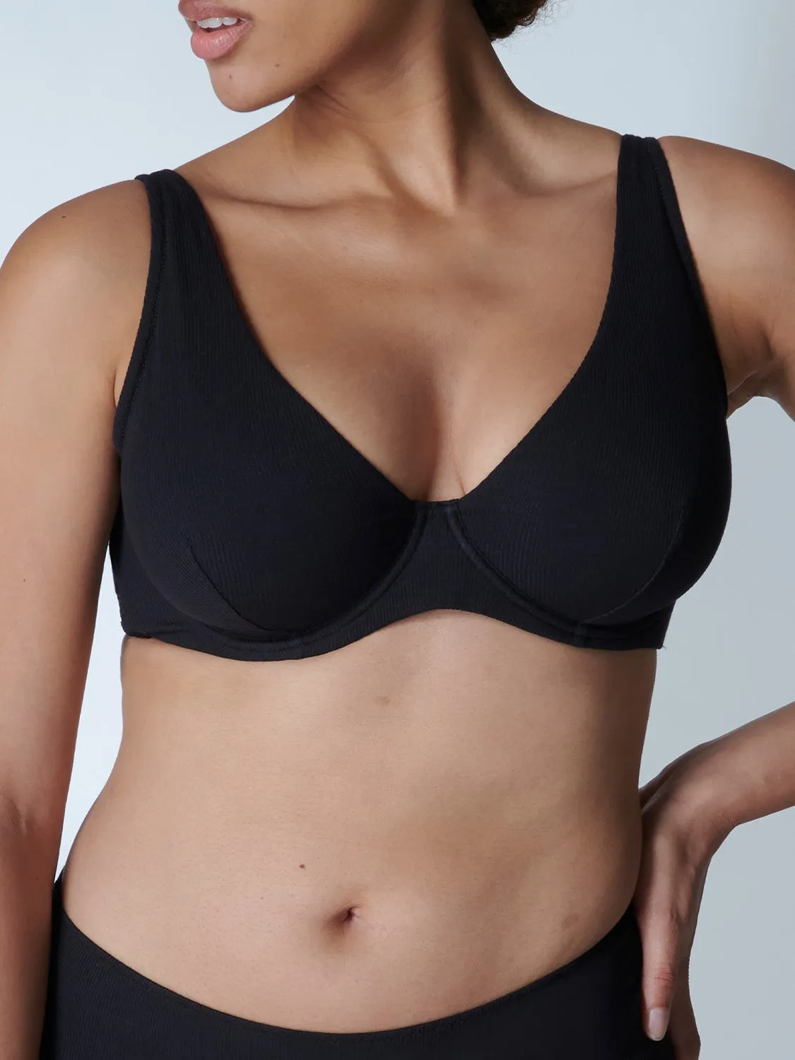 Eugenie Full Coverage Plunge - Black