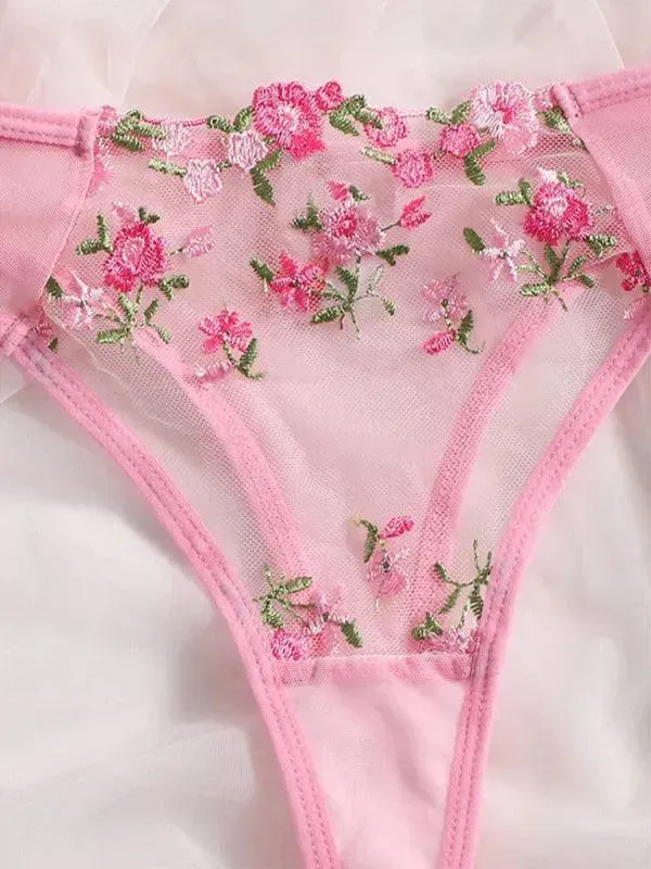 Floral Lingerie Bralette Set