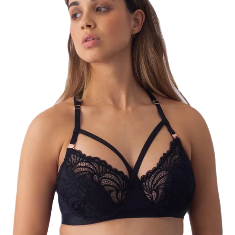 Hotmilk Project Me Warrior Balconette Black Bra With Flexi Wire