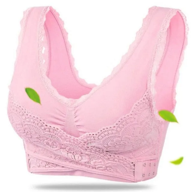 Lingerie Lace Solid Color Cross Side Buckle Without Rims Gathered Sports Underwear Sleep Bra New