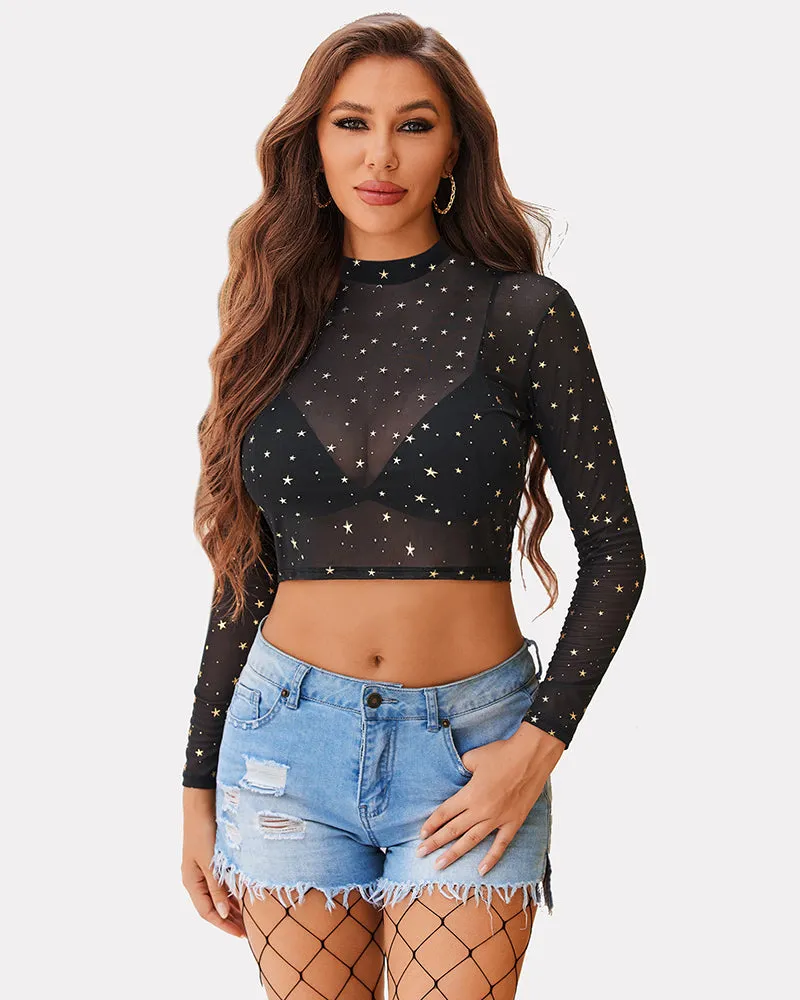 Mesh Y2K Crop Top