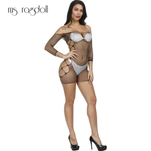 ms ragdoll Fishnet Underwear Elasticity Cotton Lenceria Sexy Lingerie Mesh Baby Doll Dress Erotic Lingerie For Women Sex Costume
