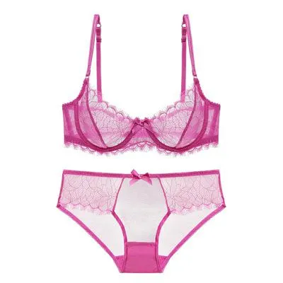 SHUCHAN Hot Women ultra thin bra panty Sales Separated set sexy gauze transparent invisible Set Sexy Lingerie Bra Up Sofe W618