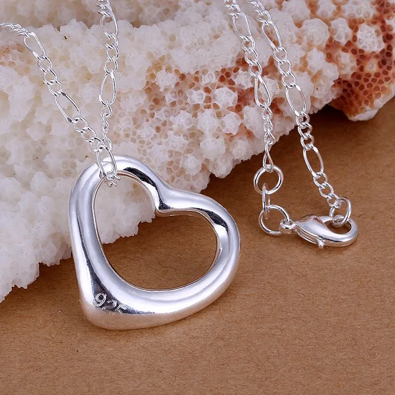 silver plated necklaces & pendants Heart perfume women Gift for her ELY