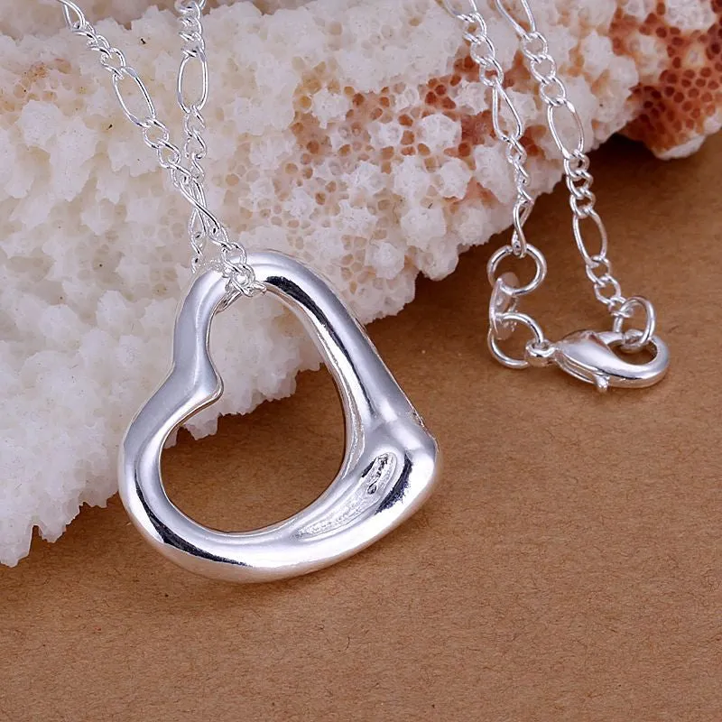 silver plated necklaces & pendants Heart perfume women Gift for her ELY