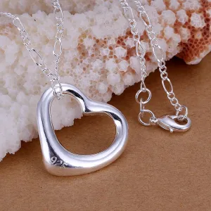 silver plated necklaces & pendants Heart perfume women Gift for her ELY