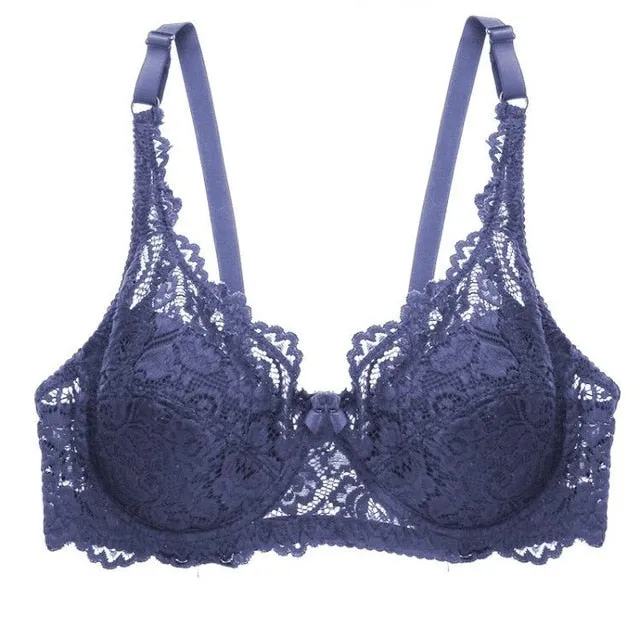 Ultrathin Bra B C Cup Lace Bras For Women Plus Size Bra 42 44 Sexy Lingerie Female Underwear Fashion Ladies Big Size Brassiere