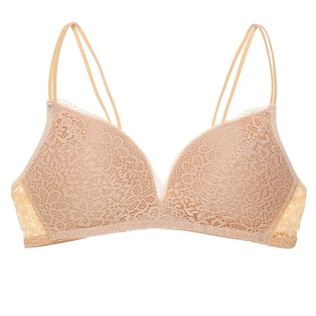 Women Bra Sexy Lace Bralette Floral Wireless Bra Female Underwear A B Cup Sexy Lingerie Soft Solid Color Bras 32-38 Brassiere