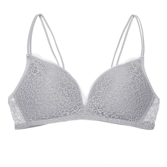 Women Bra Sexy Lace Bralette Floral Wireless Bra Female Underwear A B Cup Sexy Lingerie Soft Solid Color Bras 32-38 Brassiere