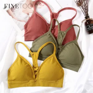 Women Bras Top Cotton Bralette Sexy Lingerie Fashion Hollow Brassiere Padded Backless Bra Wire Free Women Wireless Underwear New