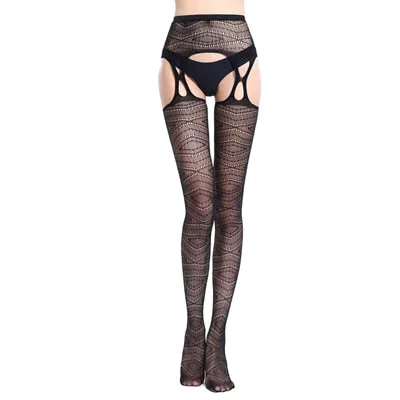 Women Sexy Lingerie Hot Erotic Style Pantyhose Mesh Fishnet Open Pantyhose Lace Babydoll Stockings Thigh Sheer Tights Pantyhose