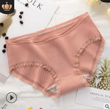 Women Soft Briefs Sexy Lingerie High Quality Women's Panties Underwear Cotton sexy Mid waist Solid Color Breathable Briefs 2019