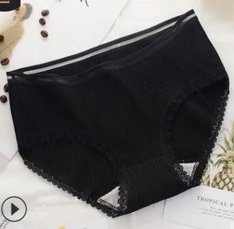 Women Soft Briefs Sexy Lingerie High Quality Women's Panties Underwear Cotton sexy Mid waist Solid Color Breathable Briefs 2019