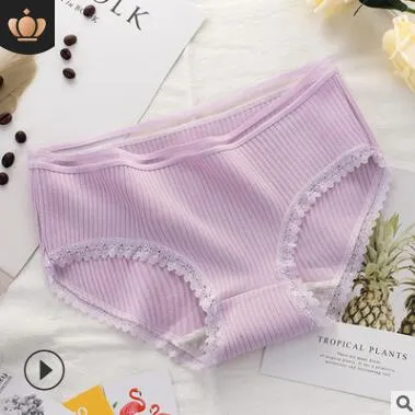 Women Soft Briefs Sexy Lingerie High Quality Women's Panties Underwear Cotton sexy Mid waist Solid Color Breathable Briefs 2019