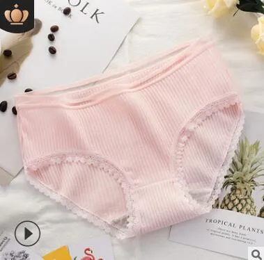 Women Soft Briefs Sexy Lingerie High Quality Women's Panties Underwear Cotton sexy Mid waist Solid Color Breathable Briefs 2019