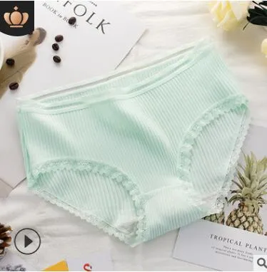 Women Soft Briefs Sexy Lingerie High Quality Women's Panties Underwear Cotton sexy Mid waist Solid Color Breathable Briefs 2019