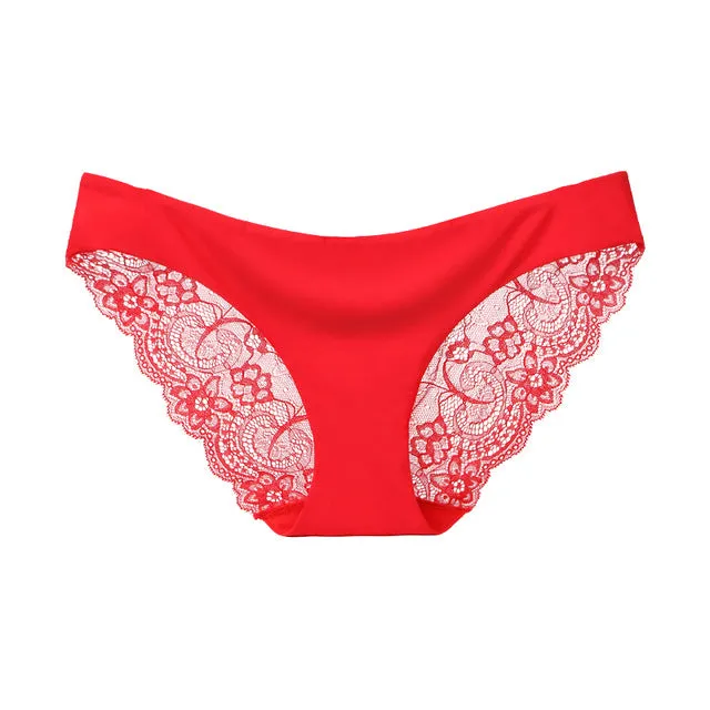 Women's Sexy Lace Panties Seamless Cotton Breathable Panty Briefs Plus Size Sexy Lingerie Fashion Low Waist underwear intimates