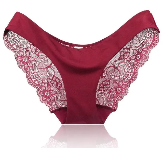 Women's Sexy Lace Panties Seamless Cotton Breathable Panty Briefs Plus Size Sexy Lingerie Fashion Low Waist underwear intimates