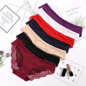Women's Sexy Lace Panties Seamless Cotton Breathable Panty Briefs Plus Size Sexy Lingerie Fashion Low Waist underwear intimates