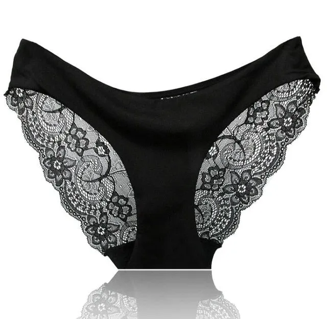 Women's Sexy Lace Panties Seamless Cotton Breathable Panty Briefs Plus Size Sexy Lingerie Fashion Low Waist underwear intimates